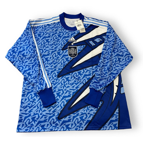 adidas Other - Adidas Spain Icon Goalkeeper Jersey Soccer Blue Loose Fit Men's Size L New